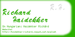 richard haidekker business card